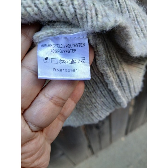 Foward Oatmeal Knit‎ Sweater With Braided Pink Satin Ribbons L - Picture 7 of 7